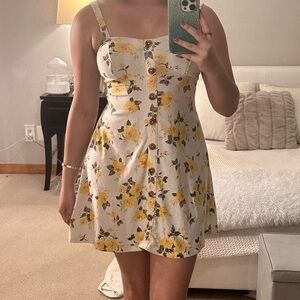 Yellow Floral Summer Dress